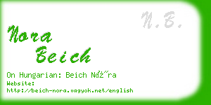 nora beich business card